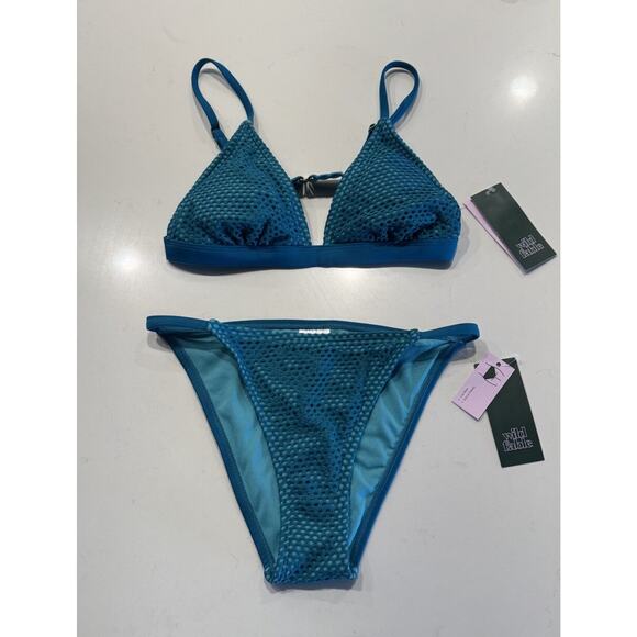 wild fable Other - Wild Fable 2 Piece Bikini Net Low Rise Extra Cheeky Bikini Bottom Triangle Top